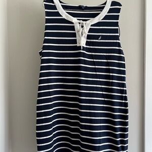 Nautica blue and white striped dress 2xl